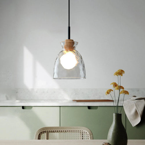 Kreative nordische Pendelleuchte aus Glas im Retro-Design - vue 5 sur 8