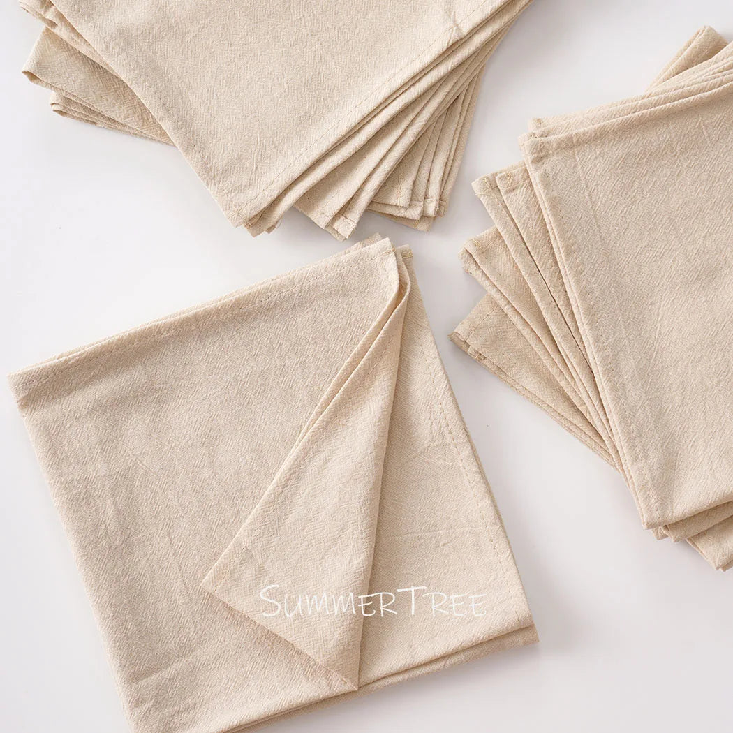 Serviette de table coton lavé vintage lot 12 - vue 2 sur 7