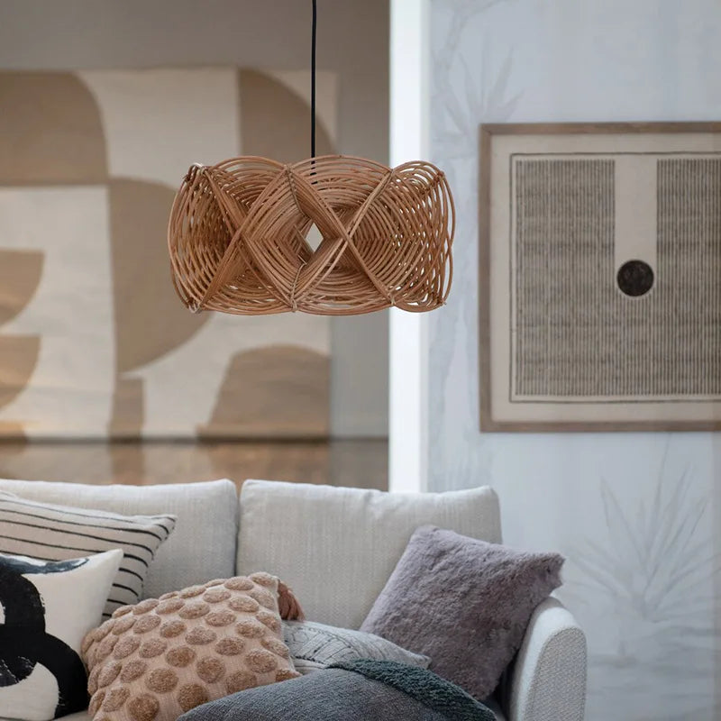 Lampe créative en rotin minimaliste faite à la main - vue 4 sur 6