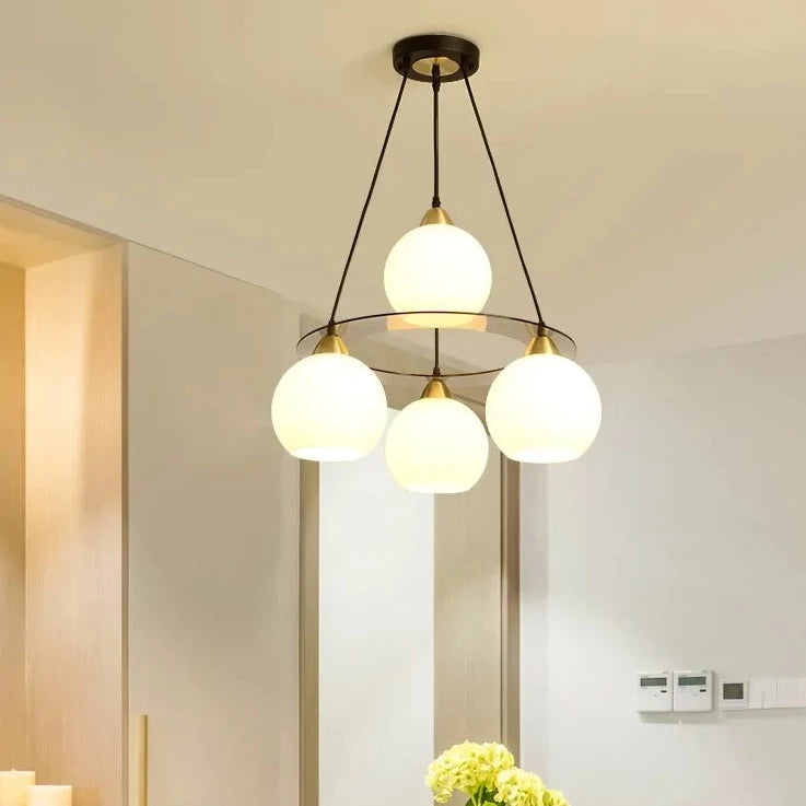 Lustre LED en cristal à trois têtes rondes - vue 7 sur 7