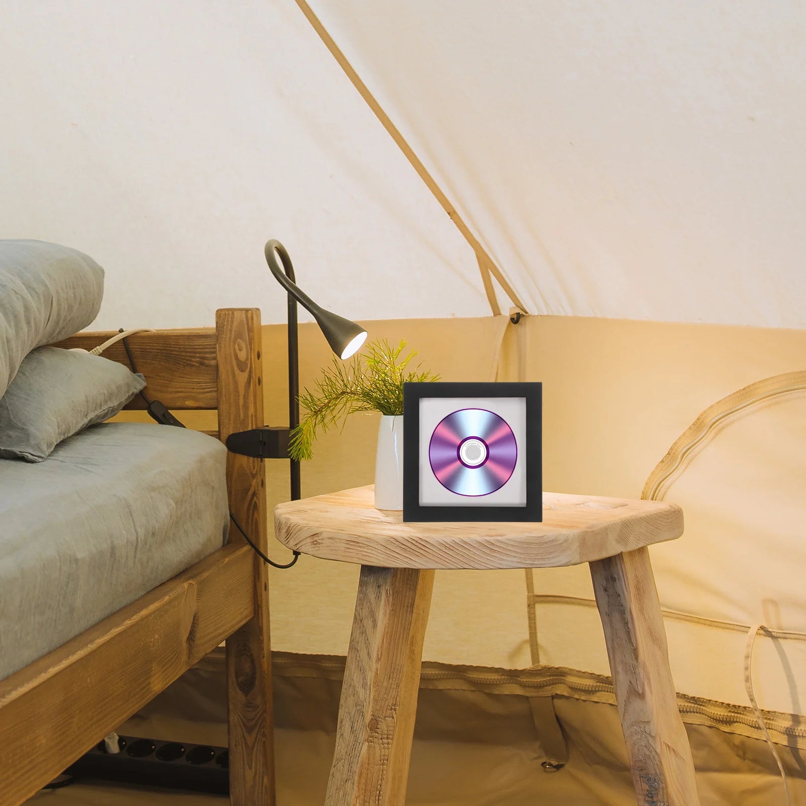 boîte de rangement pour disques vinyles et cadres photo - vue 9 sur 8
