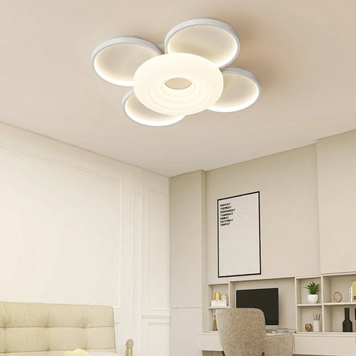 Moderne nordische LED-Deckenleuchte für das Wohnzimmer, minimalistisch und atmosphärisch - vue 5 sur 10