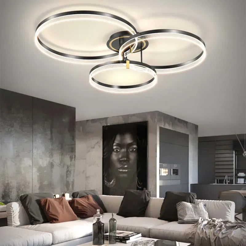 lustre moderne en acrylique avec leds pour décor luxueux - vue 3 sur 24