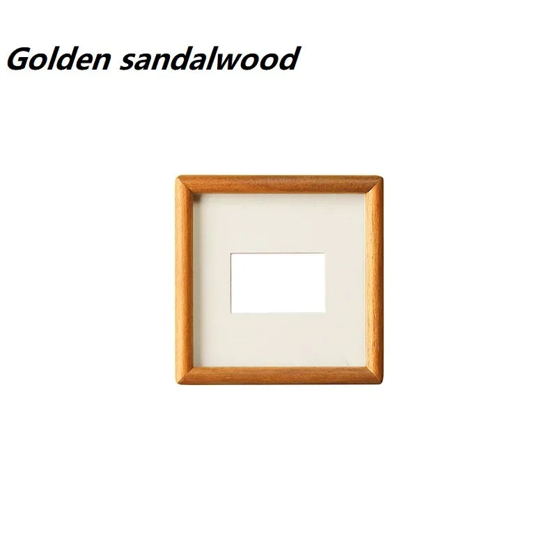 Solid Wood Round Corner Picture Frame, Walnut and Golden Sandalwood, Minimalist Design, Tabletop, Home Decor - vue 12 sur 17