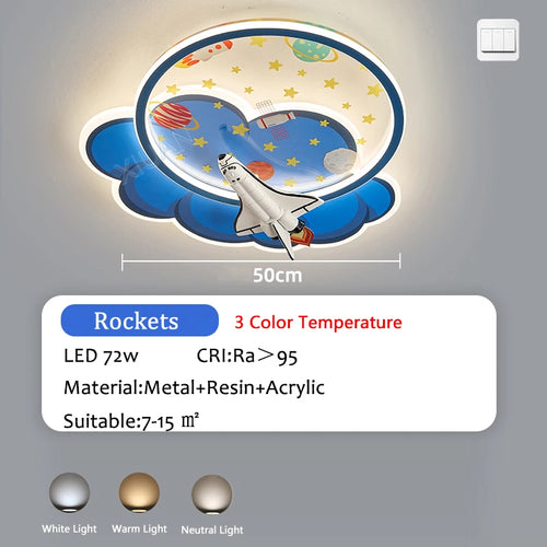 Kronleuchter Astronaut Wolkenform LED dimmbar Fernbedienung Augenschutz - vue 11 sur 11