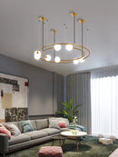 lustre moderne créatif orbite planète en verre led décoration café