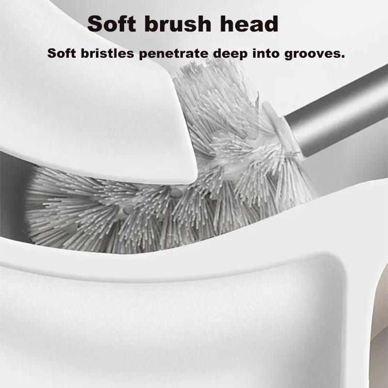 brosse de toilette murale en aluminium sans perforation sans angle mort - vue 4 sur 8