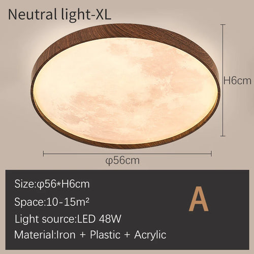 Moderne dimmbare LED-Deckenleuchte mit Mondmotiv - vue 13 sur 17