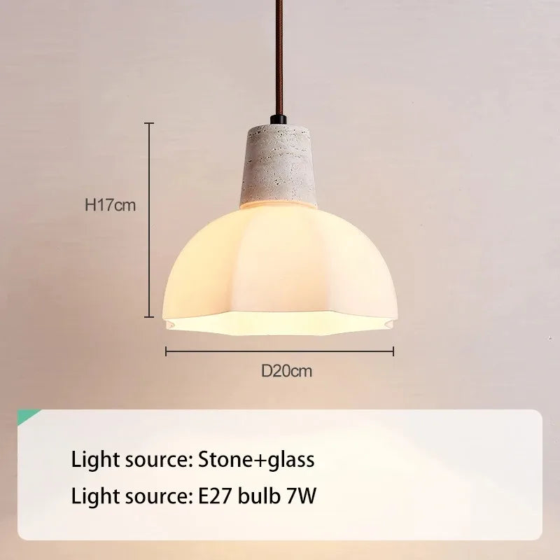 lustre en verre de pierre pour éclairage moderne et romantique - vue 7 sur 7