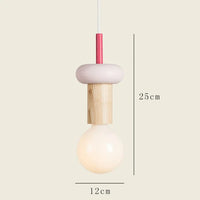 Suspension LED design bois petite lumière déco