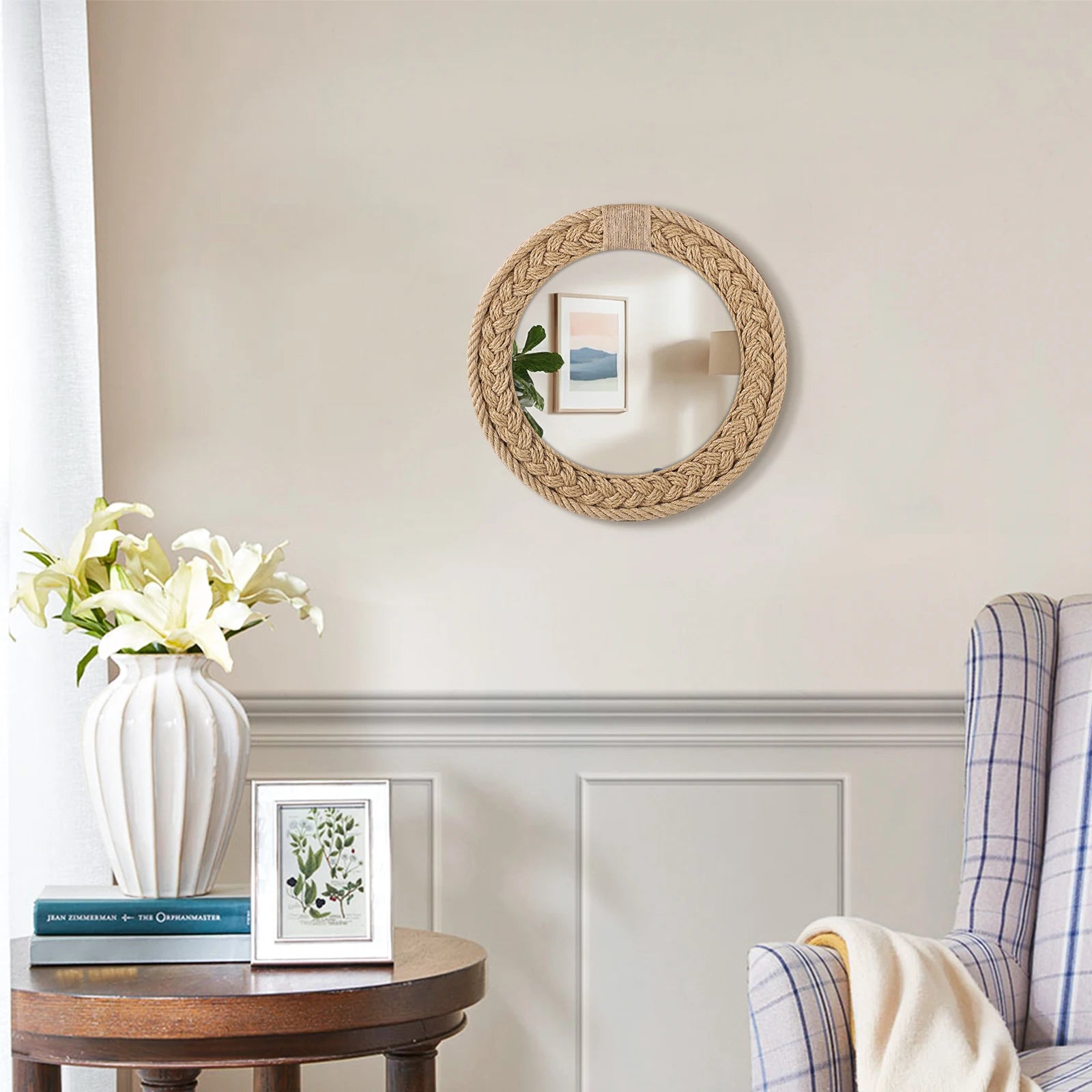 miroir décoratif nordique tissé à la main pour décoration créative - vue 8 sur 7