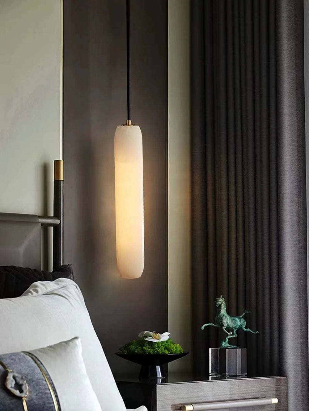 Suspension Simple Créatif Minimaliste Luxe LED Personnalité Artistique Marbre pour Escalier - vue 7 sur 19