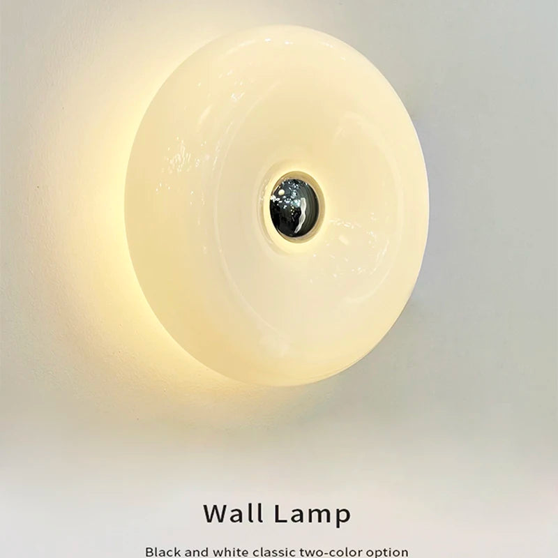 Modern Glass Wall Lamps for Bedside Living Room Stair Hallway Lighting 220V Milky White Glass Sconce Remote Control Optional - vue 2 sur 8