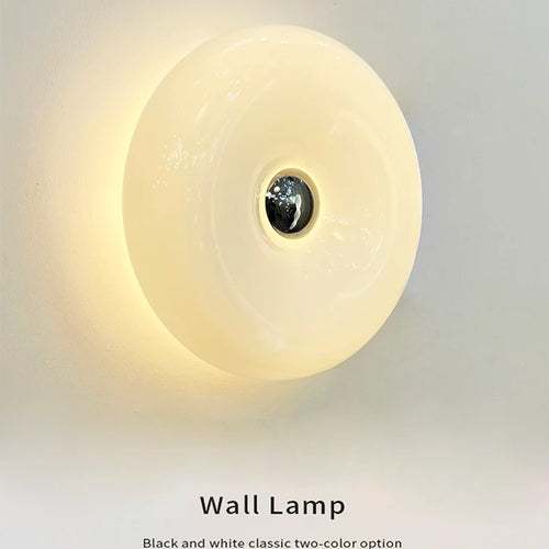 Modern Glass Wall Lamps for Bedside Living Room Stair Hallway Lighting 220V Milky White Glass Sconce Remote Control Optional