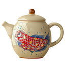 Theiere chinoise ceramique arowana style kung fu retro