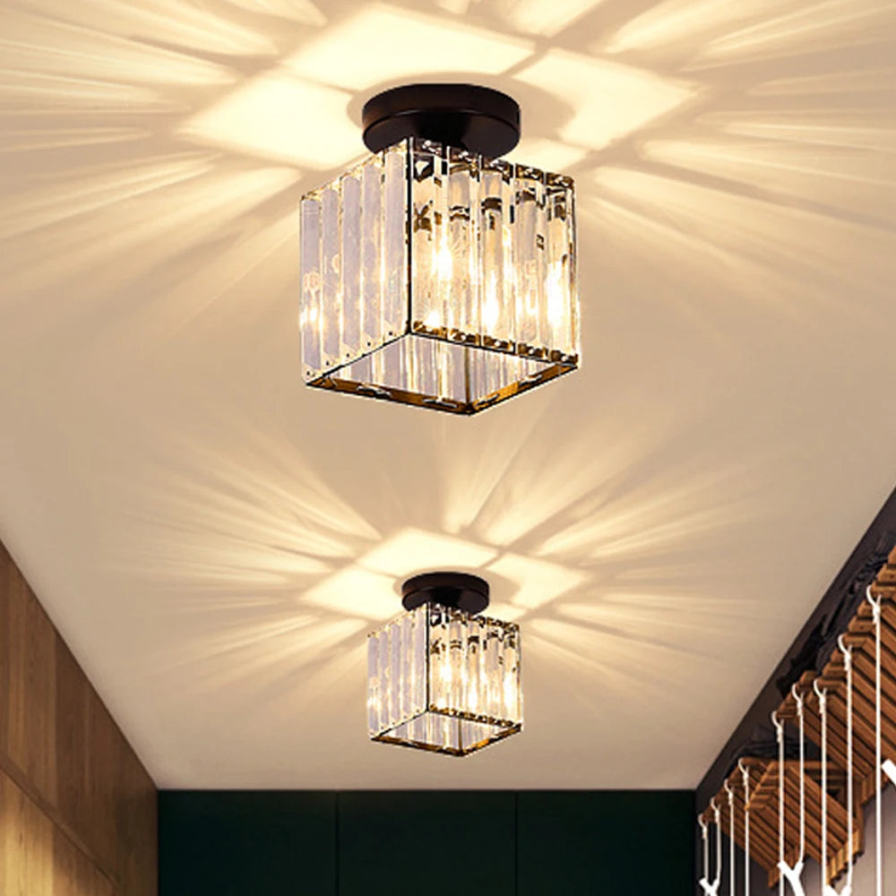 Lampe de luxe en verre cristal lustre plafond industriel moderne