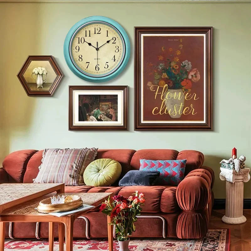 horloge murale rétro nordique silencieuse pour intérieur élégant - vue 7 sur 15