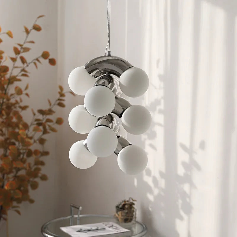 Nordische Ballon-Pendelleuchte Design für stilvolle Inneneinrichtung - vue 3 sur 12