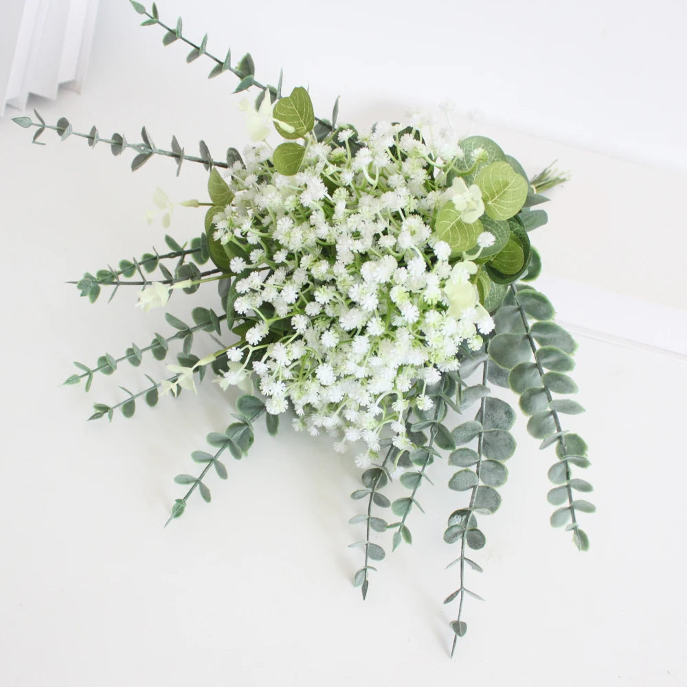lot de fleurs artificielles gypsophile et eucalyptus pour décoration mariage - vue 4 sur 6