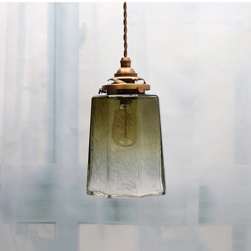 suspension en verre de cuivre luxueuse luminaire antique - vue 9 sur 8