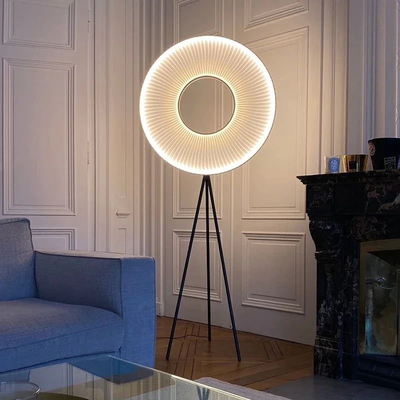 Lampadaire sur pied nordique créative en tissu plissé - vue 3 sur 7