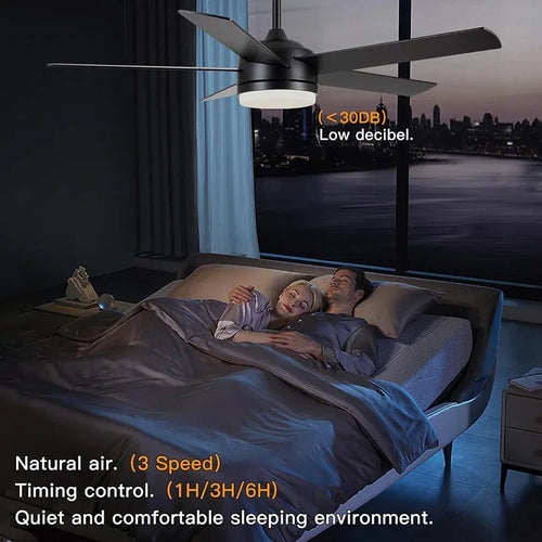 3 Blade Silent Motor 52 Inch High Wind Ceiling Light With Suitable For LED Ceiling Fan Remote Control In Living Room And Dining - vue 7 sur 6