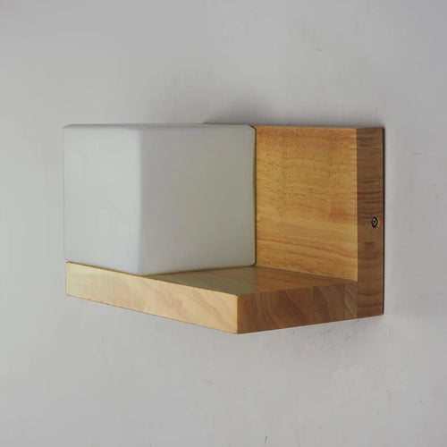 LED-Wandleuchte aus Holz mit nordischem Pflanzengefäß - vue 7 sur 23