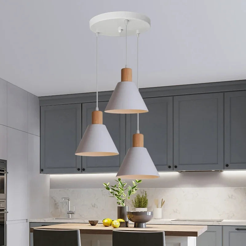 suspension moderne minimaliste à trois têtes pour éclairage intérieur - vue 4 sur 10
