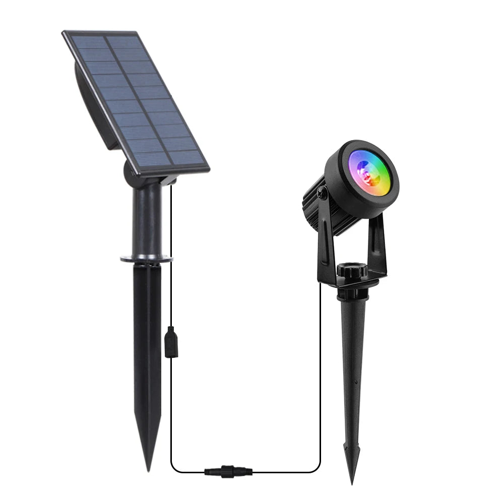 T-sunrise lumière extérieure LED solaire IP65 étanche décoration de jardin lumières RGB blanc chaud/froid paysage lampes d'éclairage de cour - vue 12 sur 15
