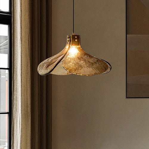 Kronleuchter im Retro-Stil aus Glas in Blütenform für ein elegantes Ambiente - vue 2 sur 8