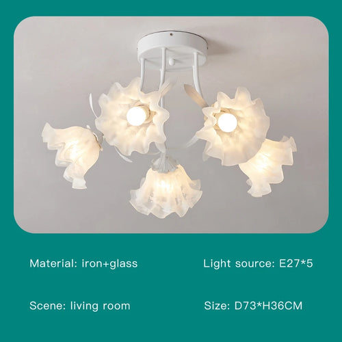 lustre nordique créatif à fleurs pour décoration intérieure