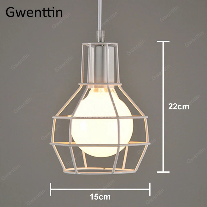 Pendelleuchte aus Eisen im Käfig-Design für moderne und Retro-Inneneinrichtung - vue 4 sur 11