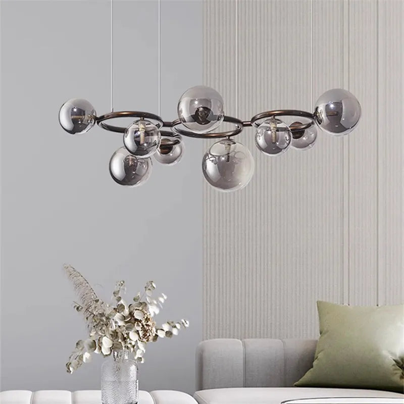 lustre à bulles de verre nordique pour décoration intérieure - vue 2 sur 18