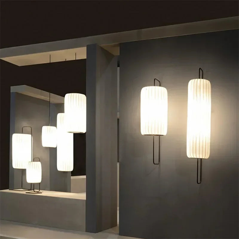 suspension en tissu japonais luminaires artistiques modernes minimalistes - vue 7 sur 9