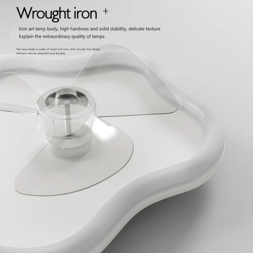Minimalistischer nordischer LED-Deckenventilator mit Fernbedienung - vue 5 sur 12
