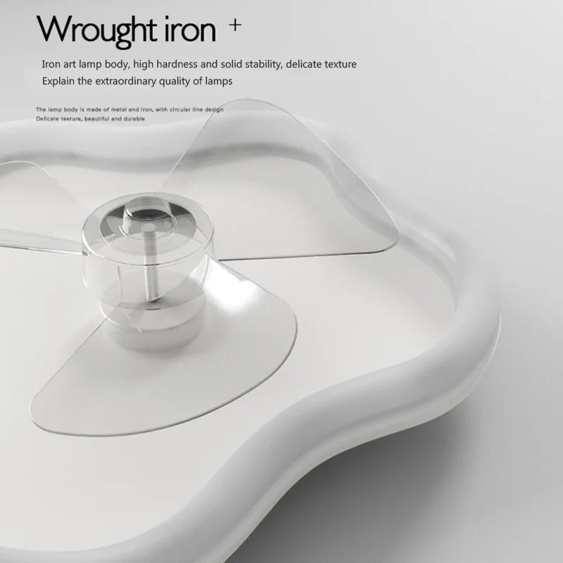 Minimalistischer nordischer LED-Deckenventilator mit Fernbedienung - vue 5 sur 12
