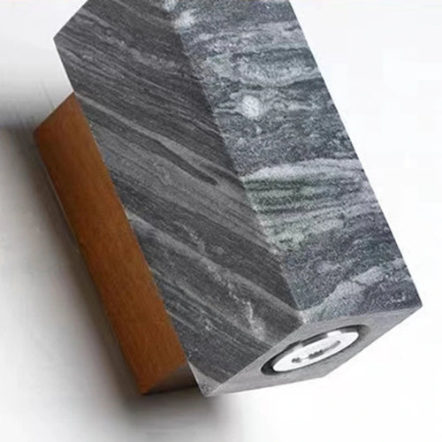 Wandleuchte aus Marmor und Holz im Art-déco-Stil für ein elegantes Interieur - vue 5 sur 10