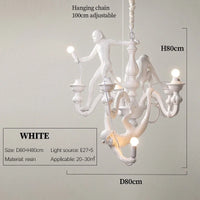 LED-Pendelleuchte aus Harz mit kletterndem Affen und kreativem Tierdesign im nordischen Stil