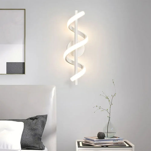 Nordische LED-Wandleuchte Schwarz Weiß Gold - vue 4 sur 12