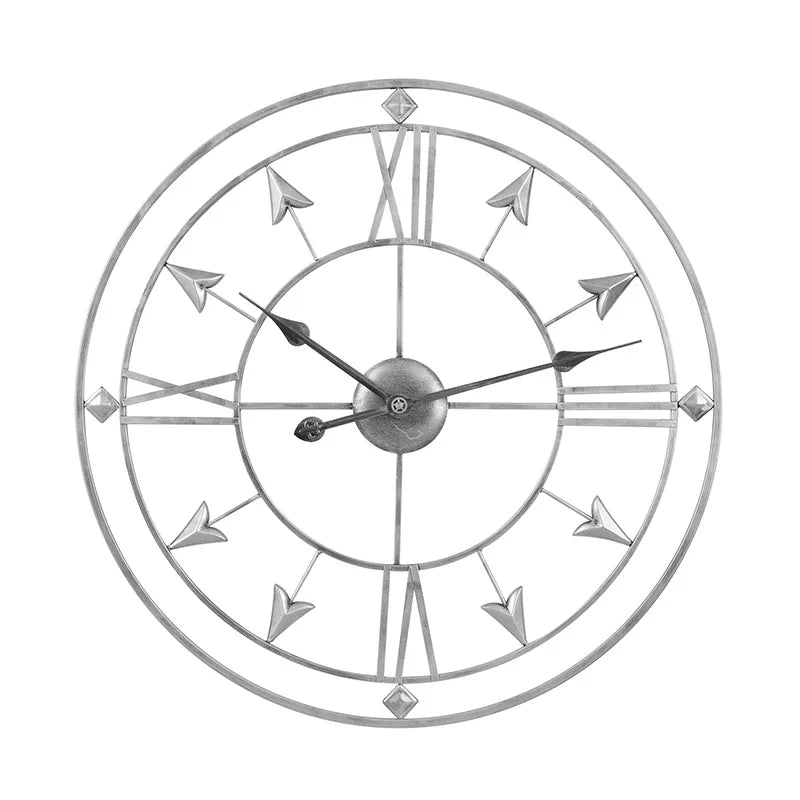 Wrought Iron Wall Clock for Living Room, Home Warm Decoration, Retro Silent Clock - vue 6 sur 7