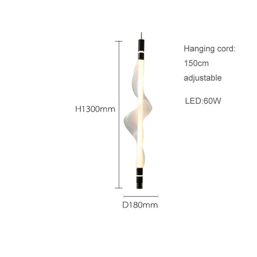 lustre artistique à led en acrylique design moderne éclairage suspendu