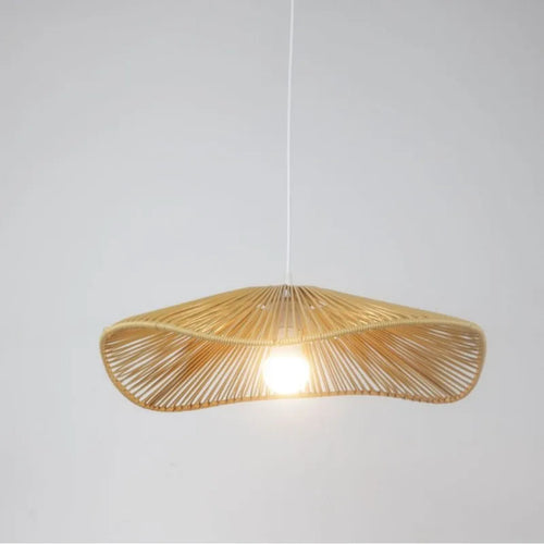 Pendelleuchte aus Rattan im Wabi-Sabi Stil Retro Zen - vue 6 sur 9