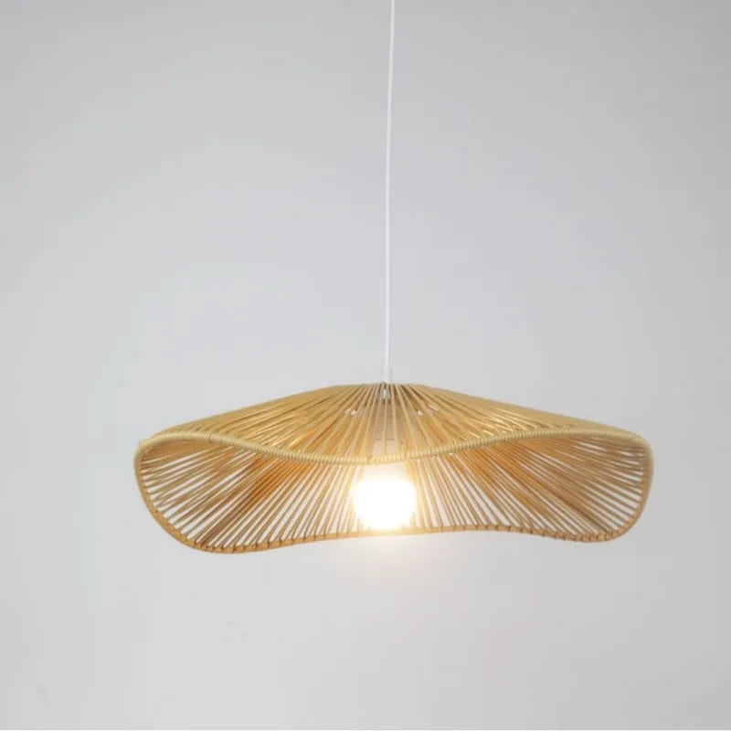 Pendelleuchte aus Rattan im Wabi-Sabi Stil Retro Zen - vue 5 sur 9