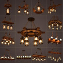 Lustre LED rétro industriels antiques LOFT Bar Vintage Art bois E27