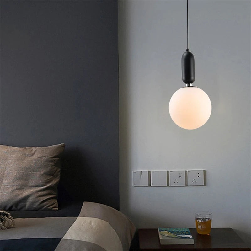 boule de verre moderne suspension lumières led éclairage intérieur décoratif - vue 5 sur 22