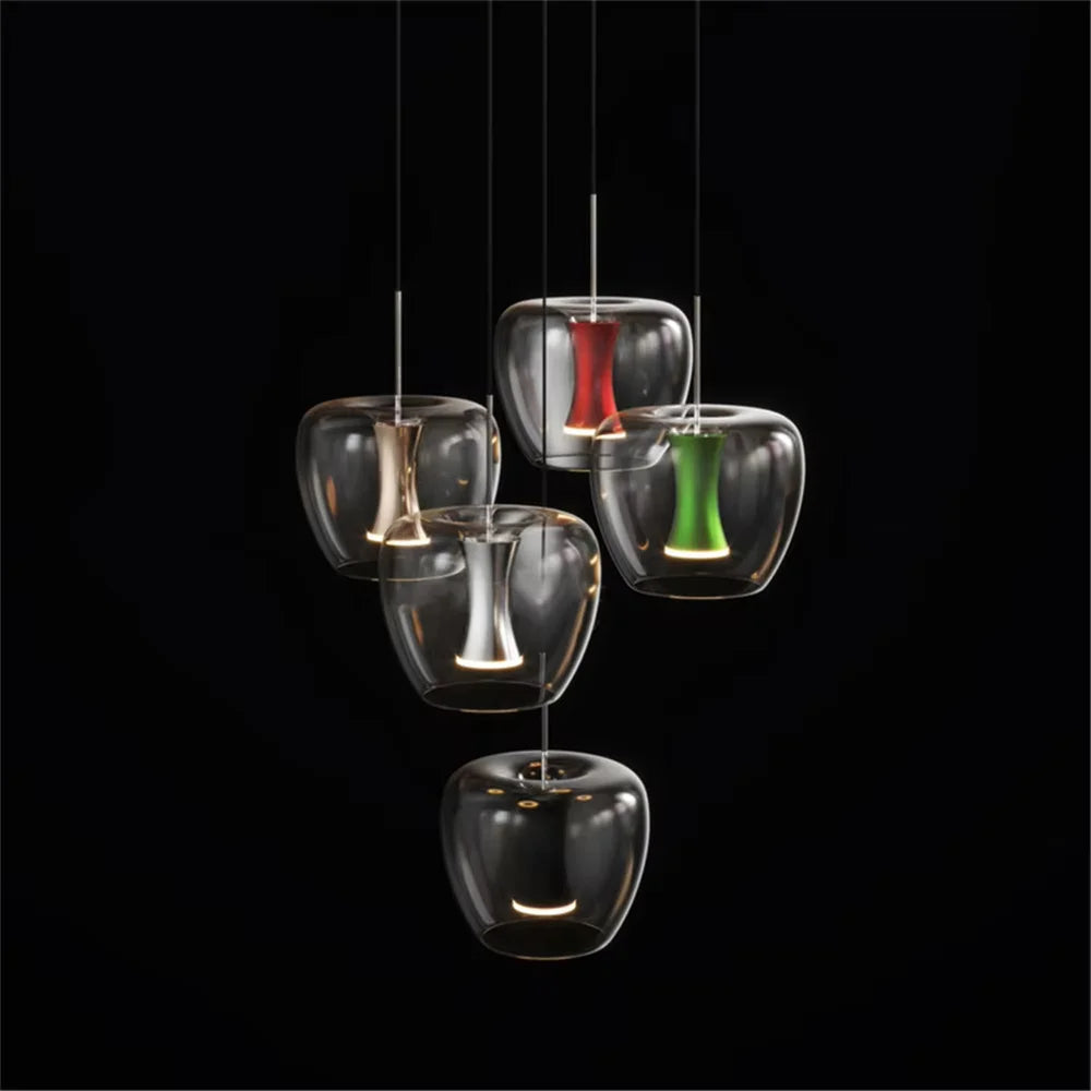 suspension led en verre transparent au design moderne pour décoration intérieure - vue 6 sur 10