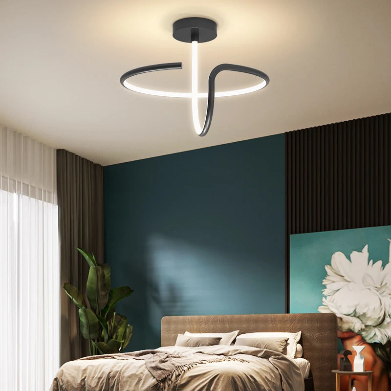 TONDI moderne minimaliste Led lustre pour couloir allée chambre salon plafonnier luminaires - vue 6 sur 12