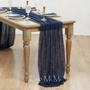 Chemin de table coton gaze style vintage mariage