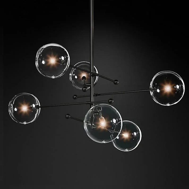lustre nordique en verre boule pour éclairage décoratif