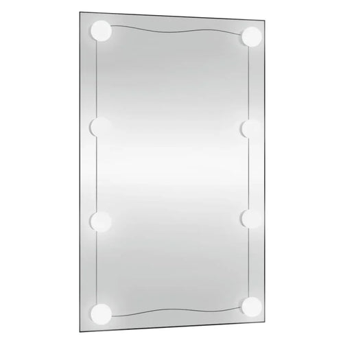 50x80 cm wall mirror with LED lights rectangular glass, home decoration wall Decker living room decoration - vue 3 sur 7